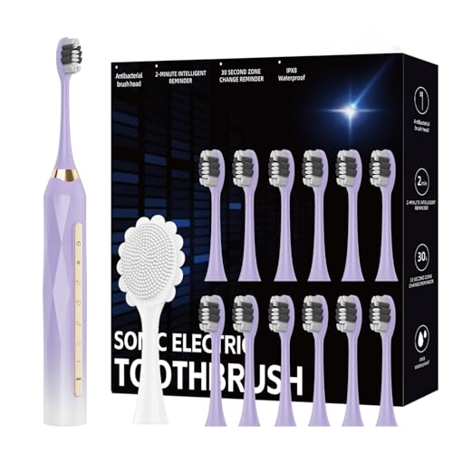 Electric Toothbrush with 12 Replacement Brush Heads