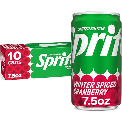 10 Pack Sprite Winter Spiced Cranberry Mini Soda Cans