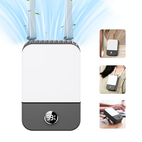 Portable Rechargeable Neck Fan, Leafless Personal Mini Fan
