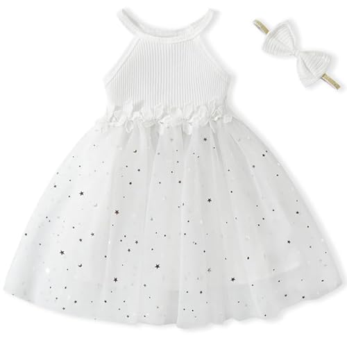 Baby Girl Tulle Dress with Bow and Daisy Belt