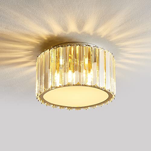 Modern Crystal Flush Mount Ceiling Light Fixture, Small