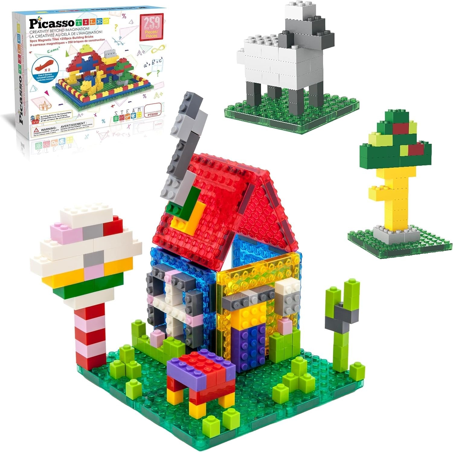 259 Piece Magnetic Brick Building Block Set