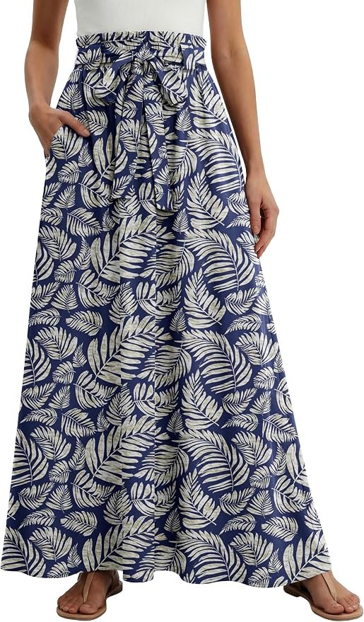 Women Flowy Maxi Skirts with Pocket