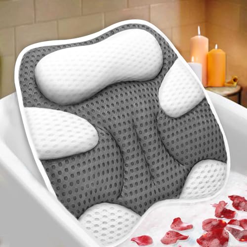 Ergonomic Cat Shape Bath Pillow for Head Support