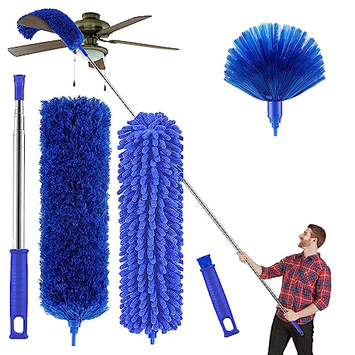 Microfiber Duster with 100" Telescopic Extension Pole Kit