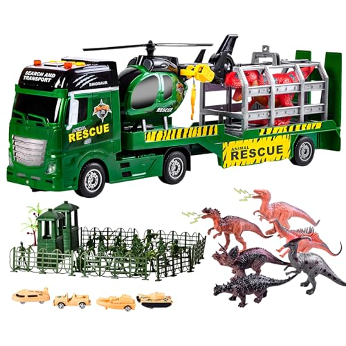 Dinosaur Truck Toy Set with Vehicles and Figures