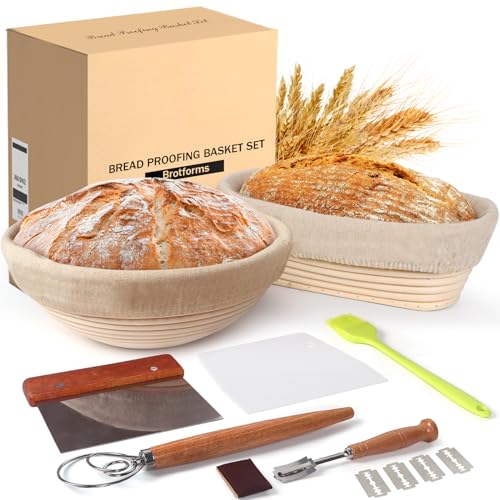 Bread Proofing Basket Set, 2 Pack Sourdough Kit
