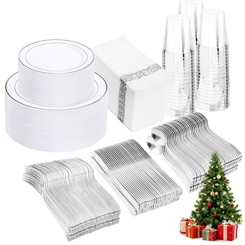 350 Count Disposable Plastic Dinnerware Party Set