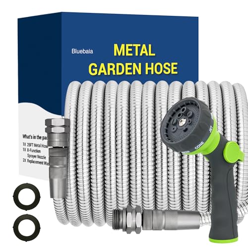 100 FT Stainless Steel Garden Hose, Heavy Duty, No Kink