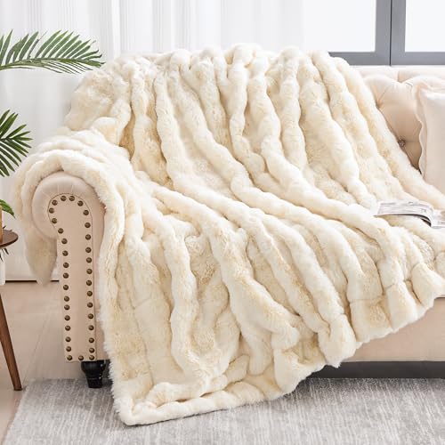 Faux Fur Throw Blanket Ultra Soft Plush Blanket