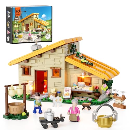 Farm Cheese House Building Bricks Set with Lights