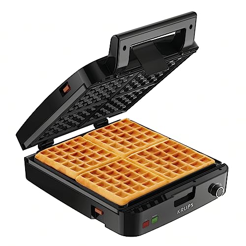 KRUPS 4-Slice Belgian Waffle Maker, Removable Plates