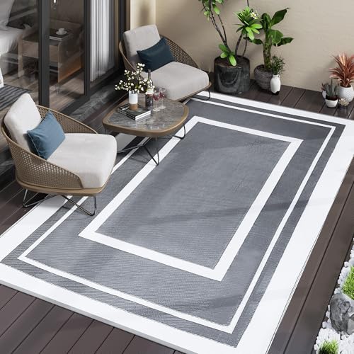 Outdoor Waterproof Reversible Rug 5x8 ft for Patio