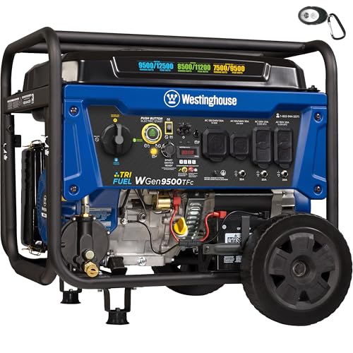 Westinghouse 12500W Tri-Fuel Portable Home Generator Electric Start