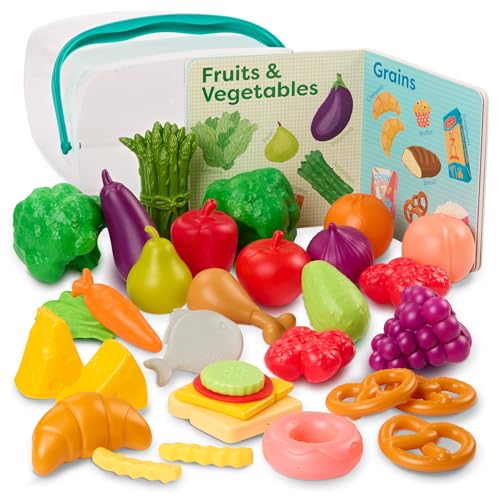 Pretend Play Food Set with Educational Board Book