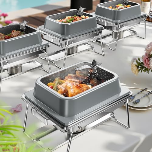 4 Pack Chafing Dishes Buffet Set Stainless Steel 5QT