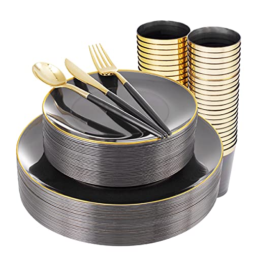 180 Piece Plastic Dinnerware Set with Plates, Silverware, Cups