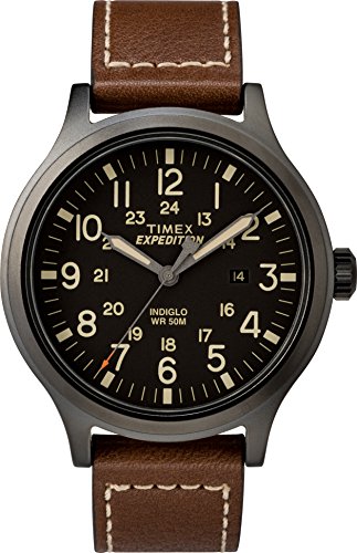 Timex Men's Expedition Scout 43mm Leather Strap Watch