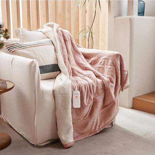 Heated Electric Throw Blanket, Plush, 4 Heat Settings