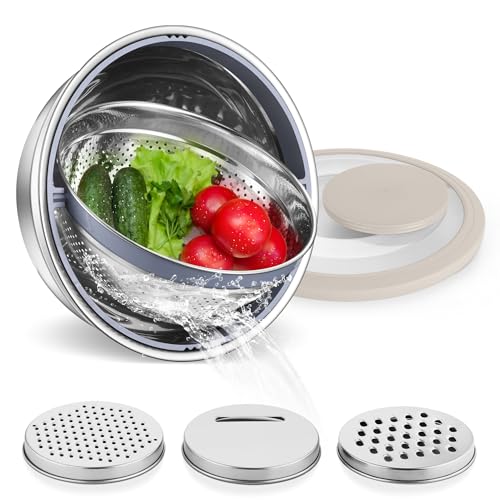 4-in-1 Stainless Steel Colander and Mixing Bowl Set