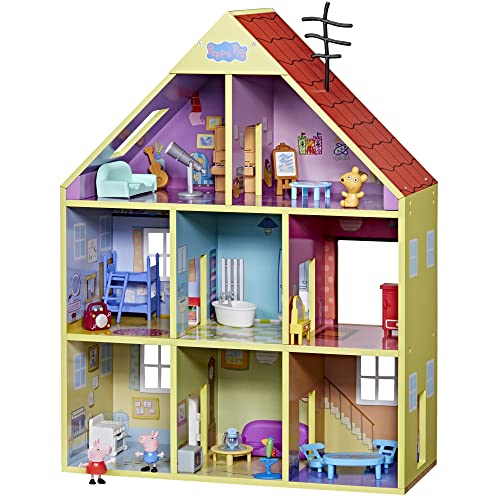 Peppa Pig Wooden Deluxe Playhouse with Figures & Accessories