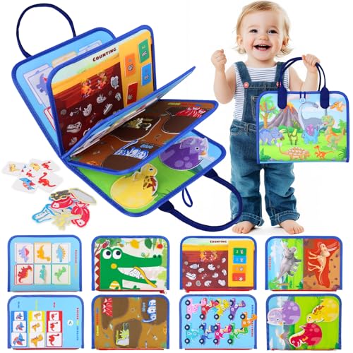 Dinosaur Busy Board Montessori Sensory Toy for Toddlers