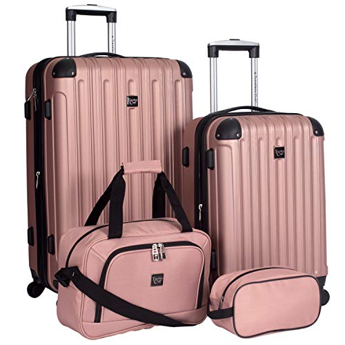 4 Piece Hardside Luggage Set Spinner Suitcases Travel