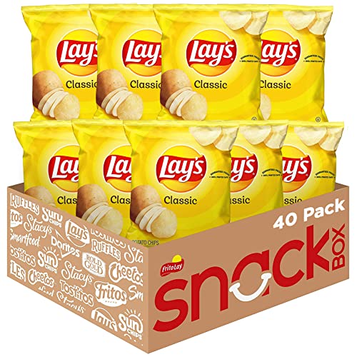 40 Pack Lay's Potato Chips Snack Bags, 1 Ounce