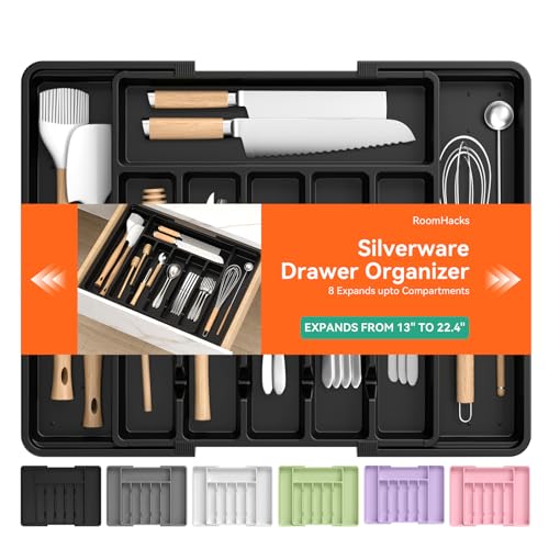 Expandable Large Silverware Drawer Organizer Utensil Holder