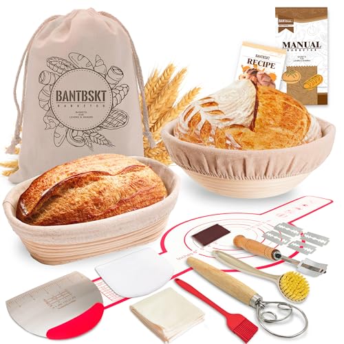 2 Pack Bread Proofing Baskets Sourdough Starter Kit