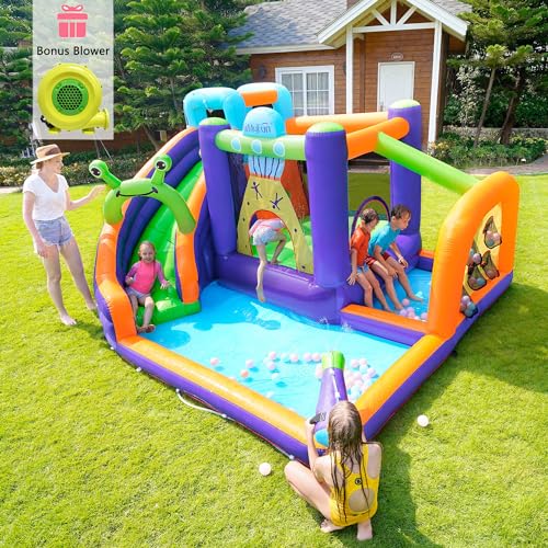 Giant Inflatable Water Bounce House with Slide, Trampoline
