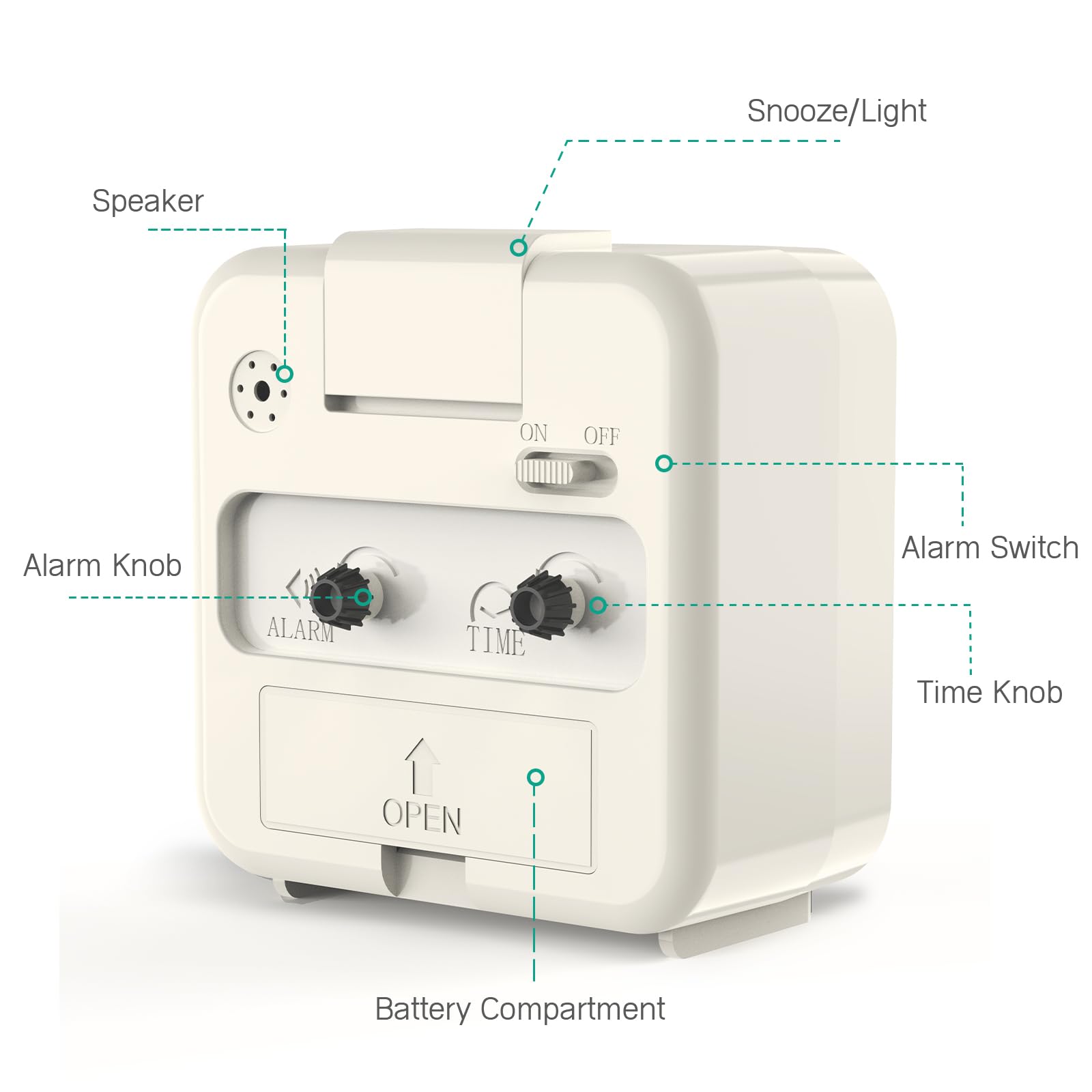 ORIA Battery Operated Analog Alarm Clock