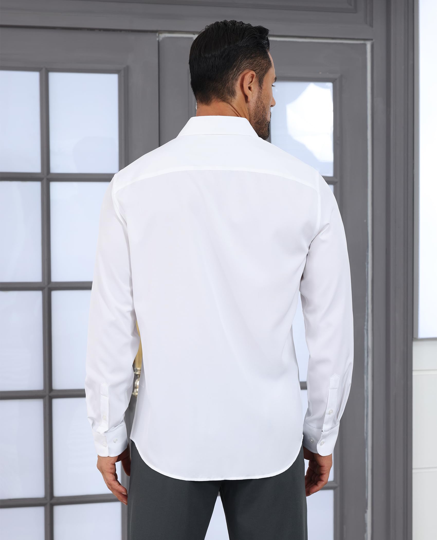 Incfott Men's Long Sleeve Stretch Dress Shirt