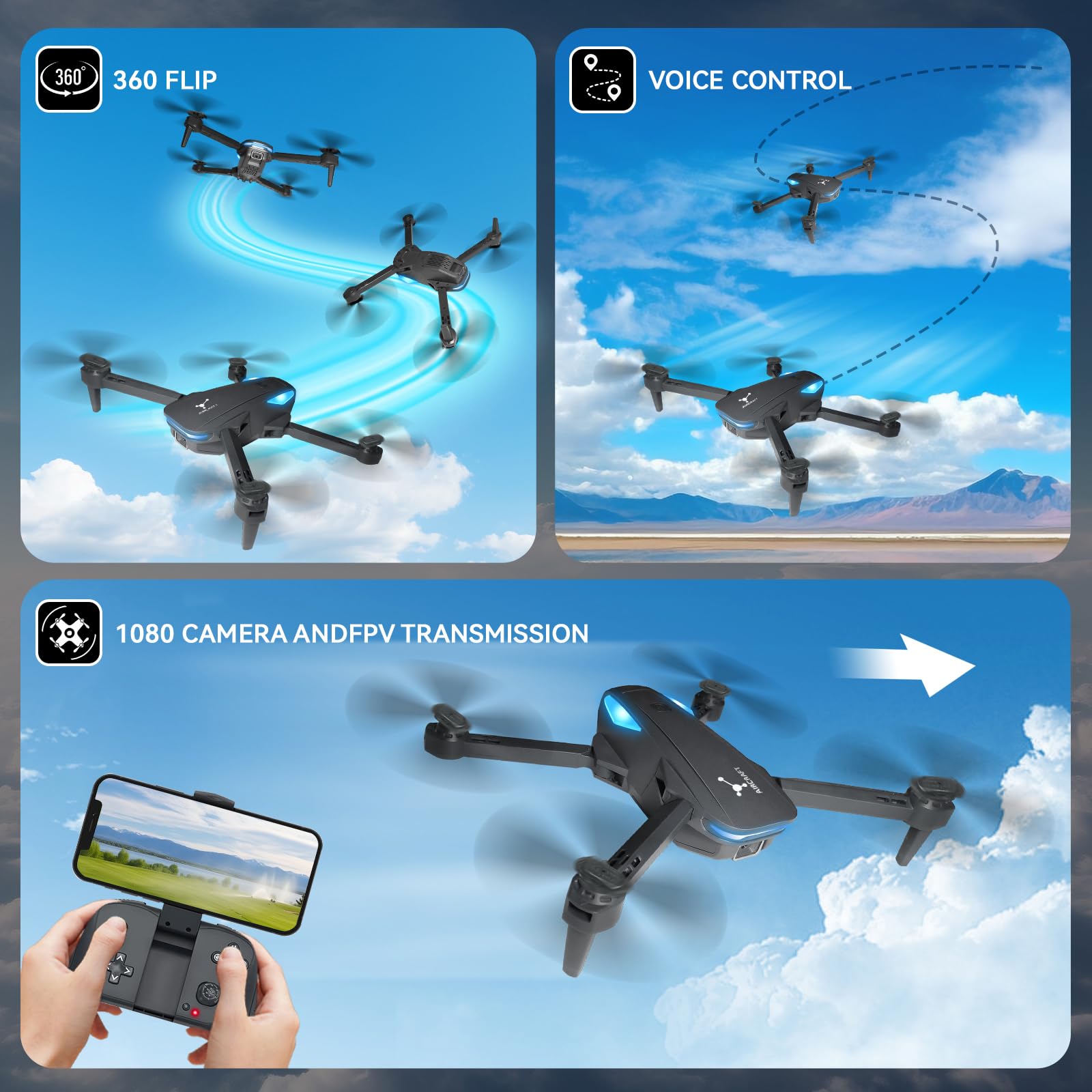 Mini Drone with Camera for Kids, 1080P FPV