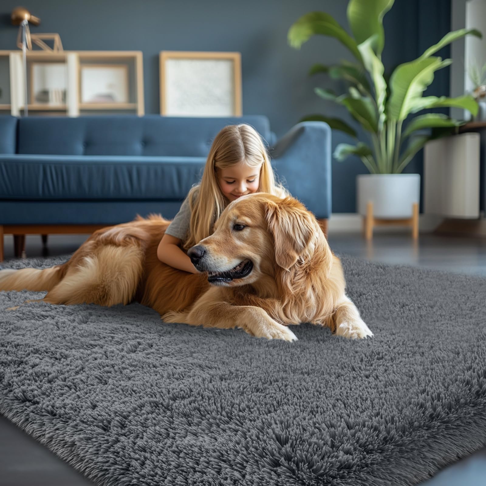Fluffy 5x7 Shag Rug for Bedroom Decor