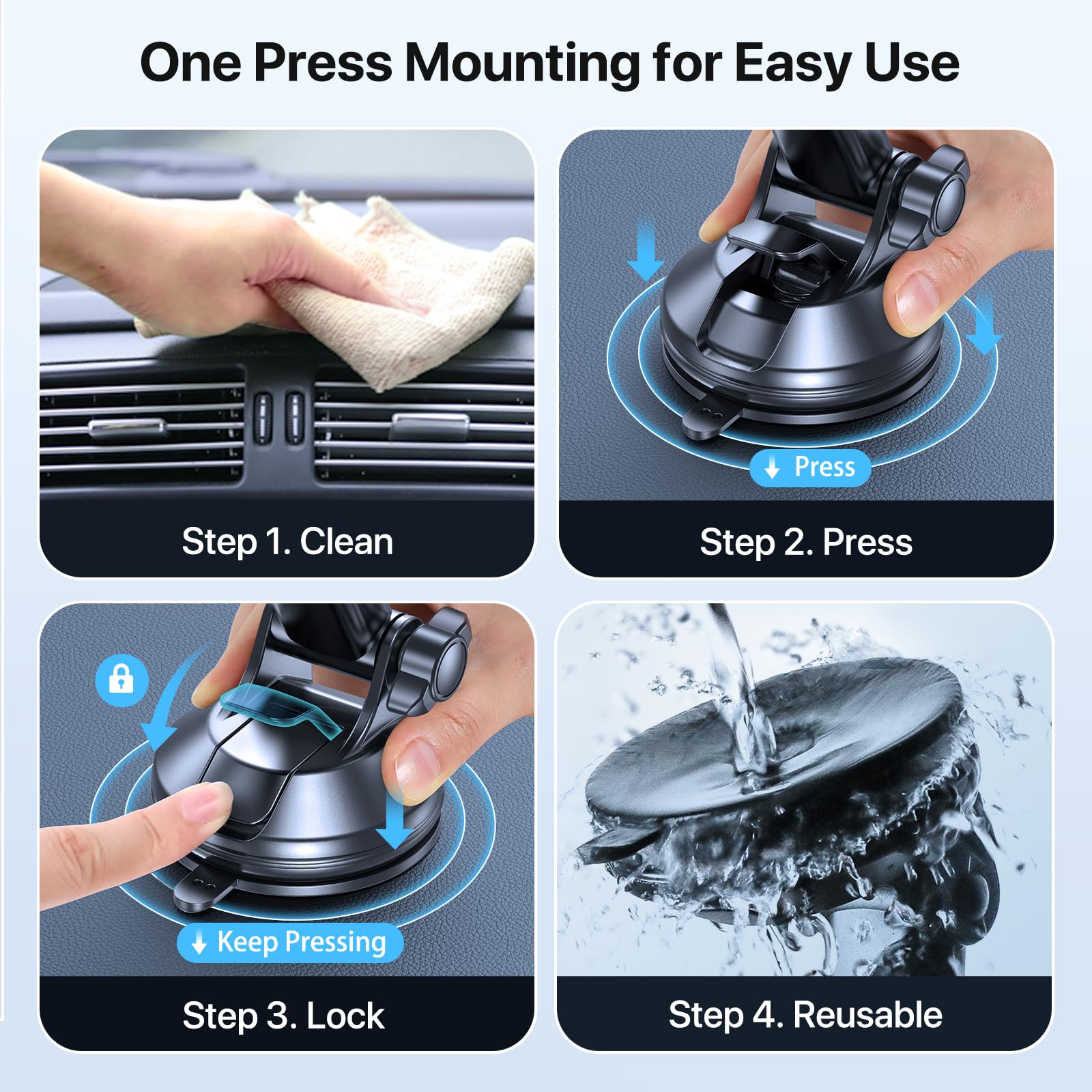 LOTUNY Rotatable Car Phone Holder for All Smartphones