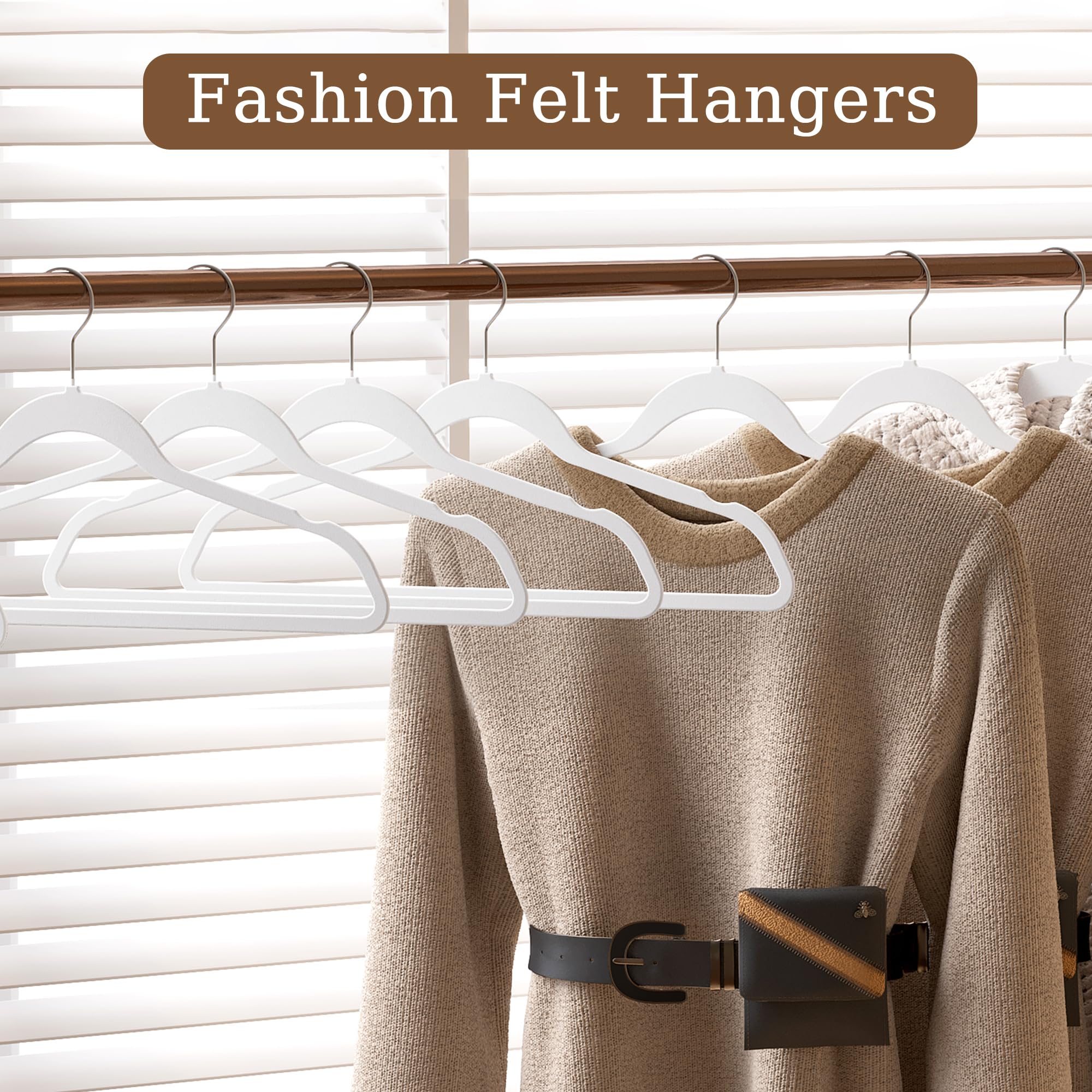 GETORO 50 Pack Velvet Non-Slip Hangers + 10 Plastic Hangers