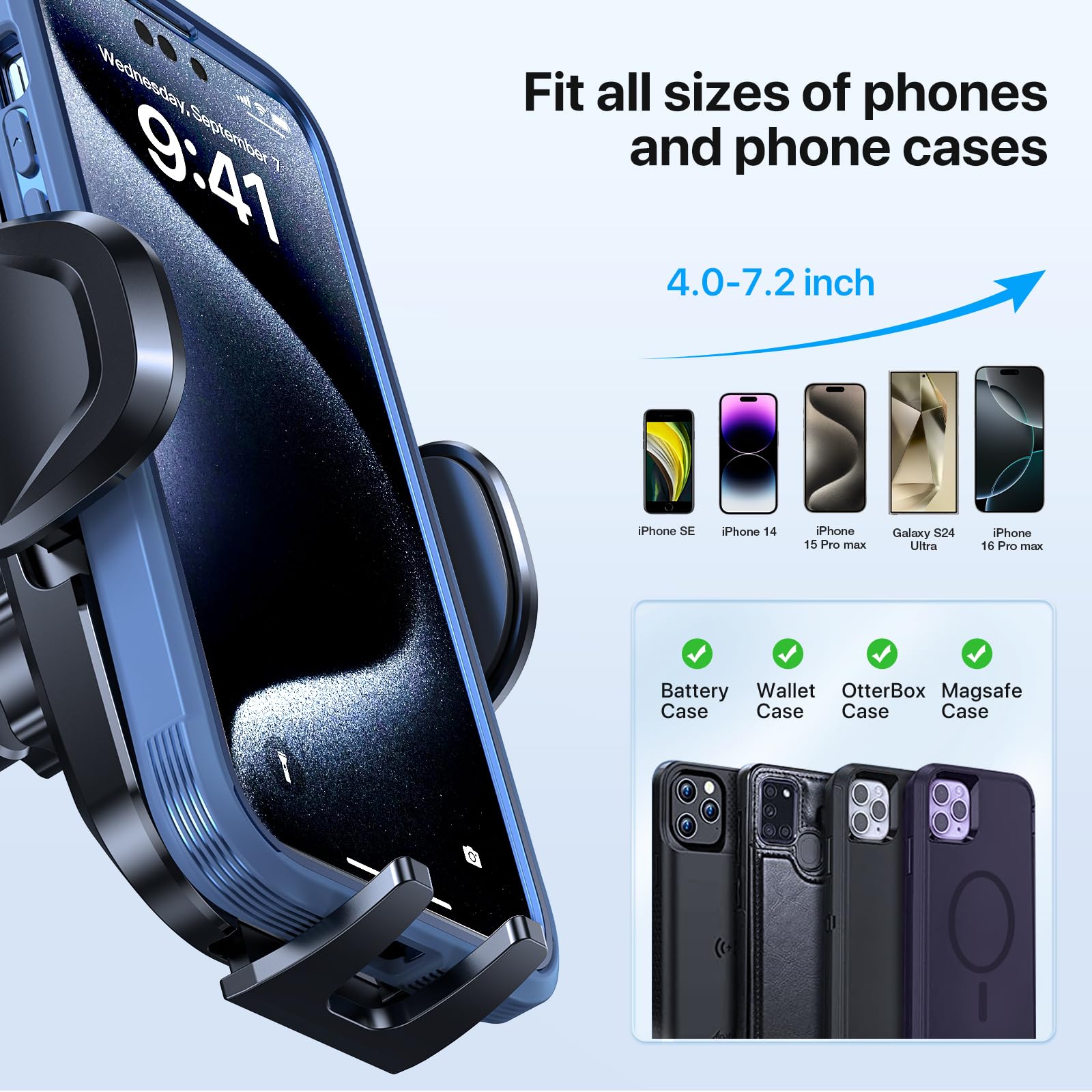 LOTUNY Rotatable Car Phone Holder for All Smartphones