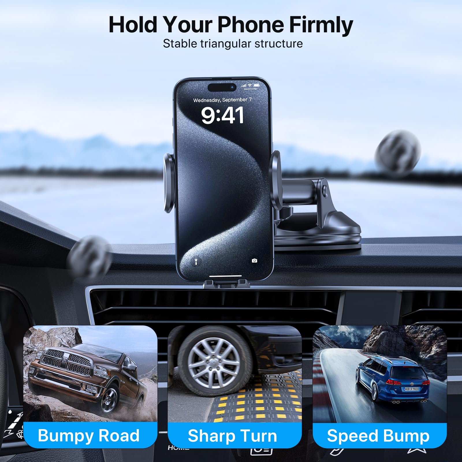 LOTUNY Rotatable Car Phone Holder for All Smartphones