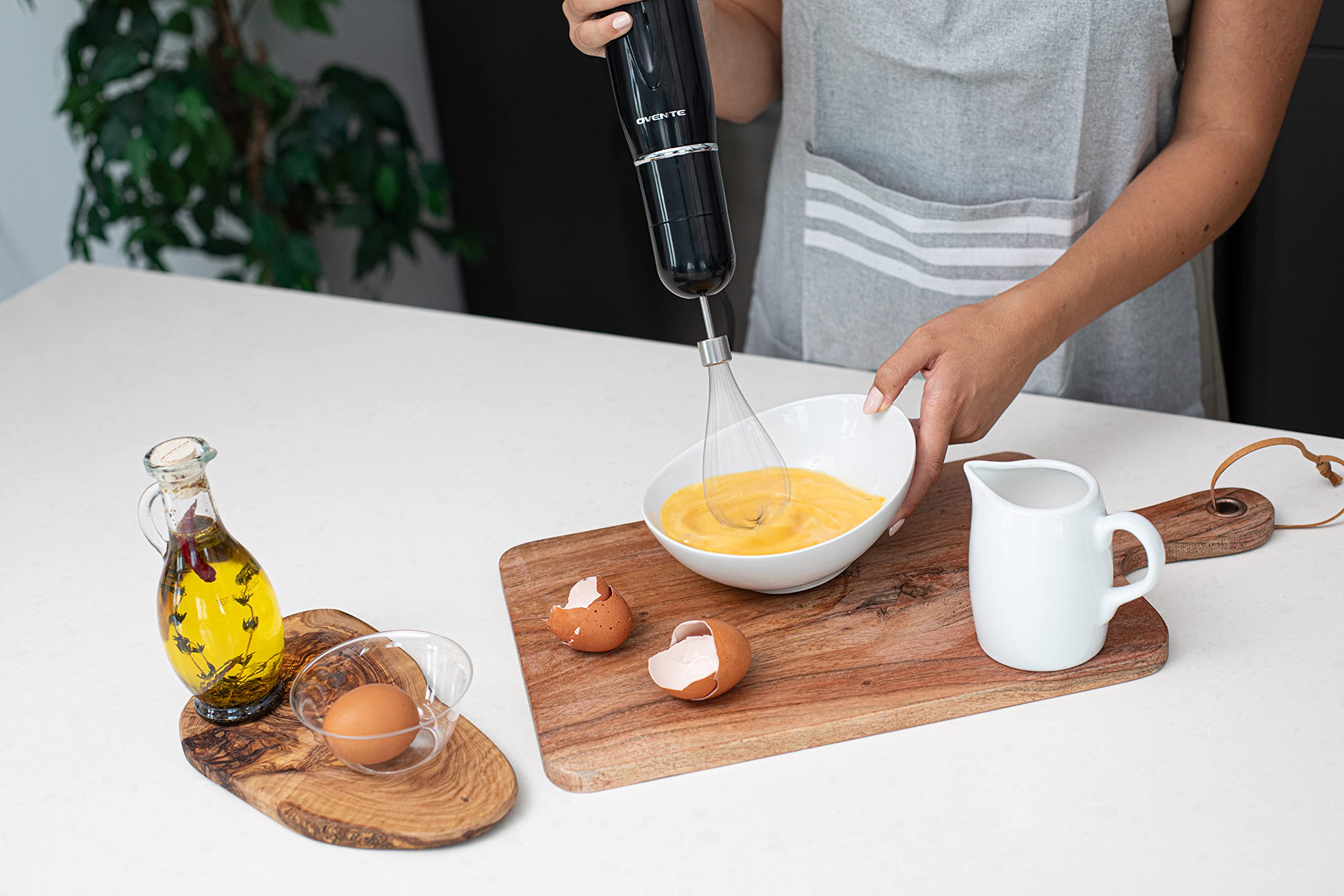 OVENTE 300W Immersion Hand Blender Set with Whisk