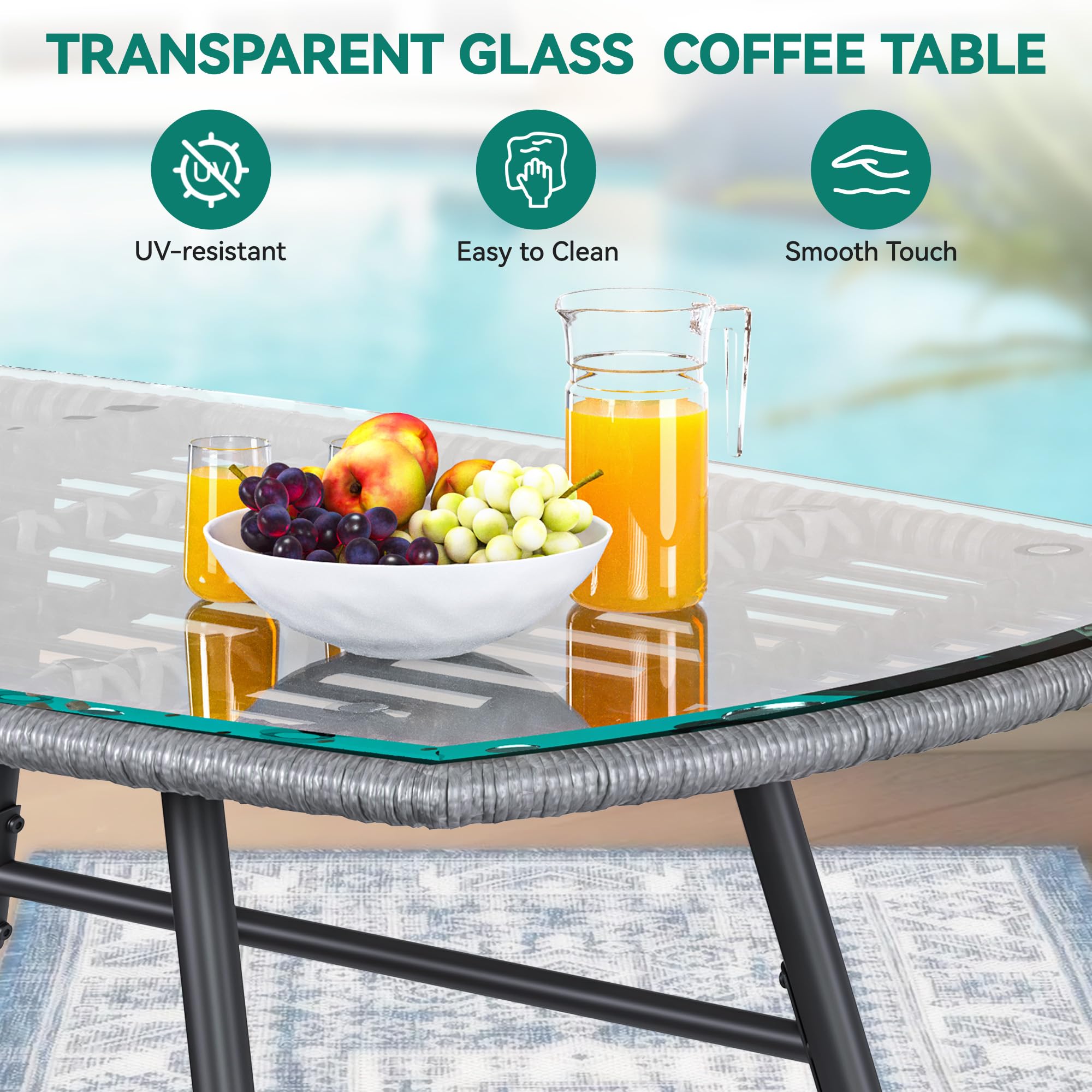 YITAHOME 4-Piece Wicker Patio Furniture Set