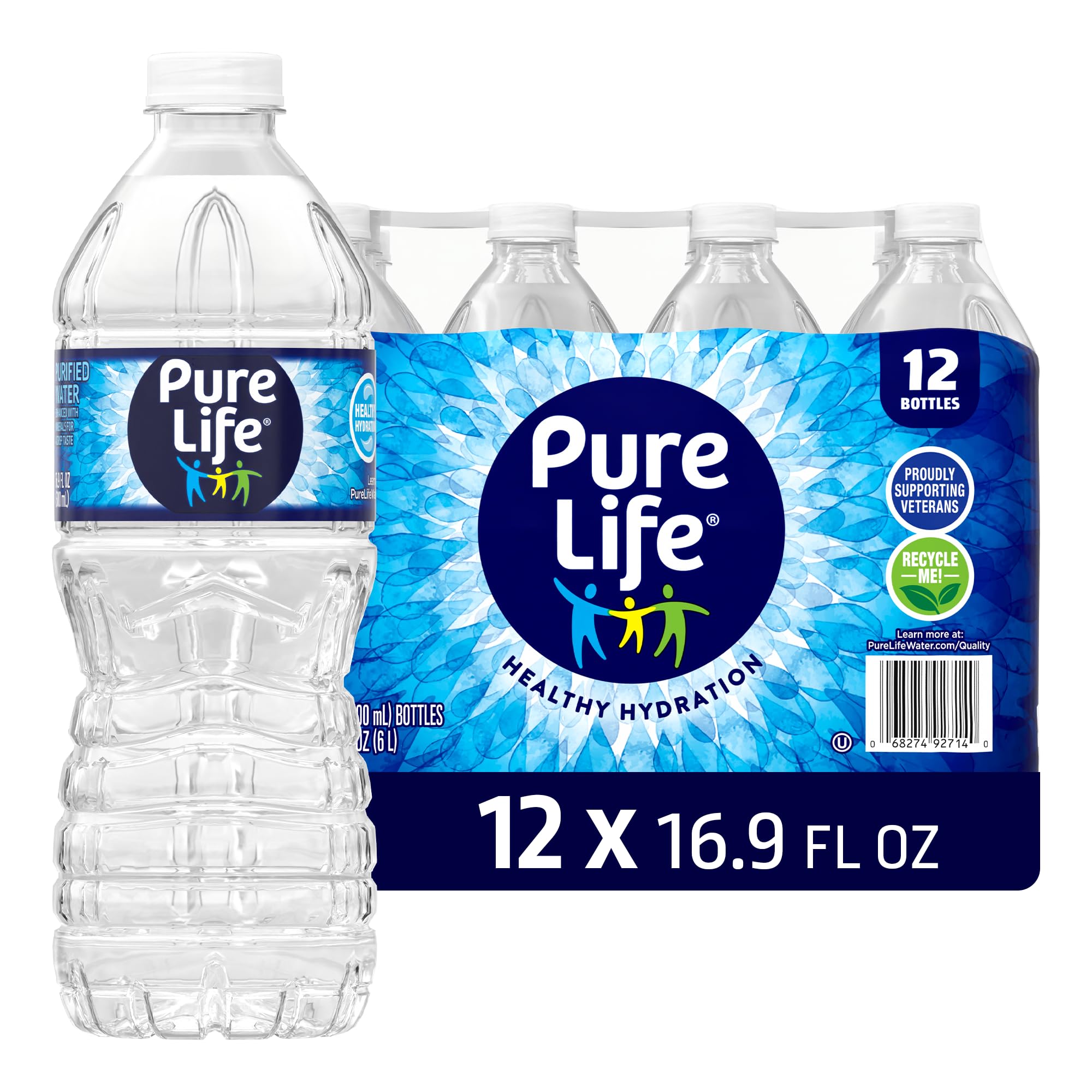 Pure Life 16.9 Fl Oz Bottled Water Pack of 12