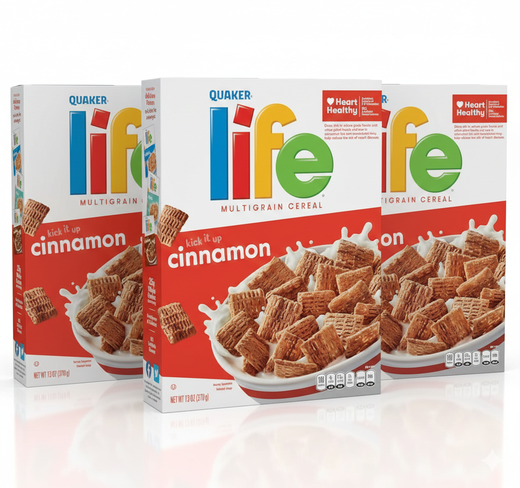 3 Pack Quaker Life Multigrain Cinnamon Cereal 13oz