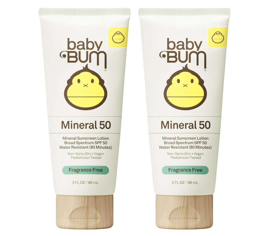 2 Pack Sun Bum Baby Bum SPF 50 Mineral Sunscreen Lotion