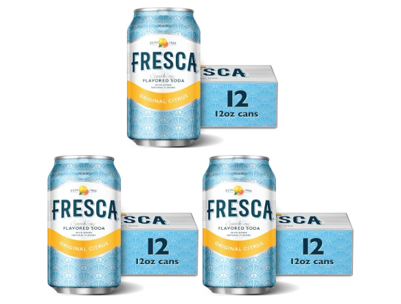 36 Pack Fresca Citrus Soda 12 Ounce Cans