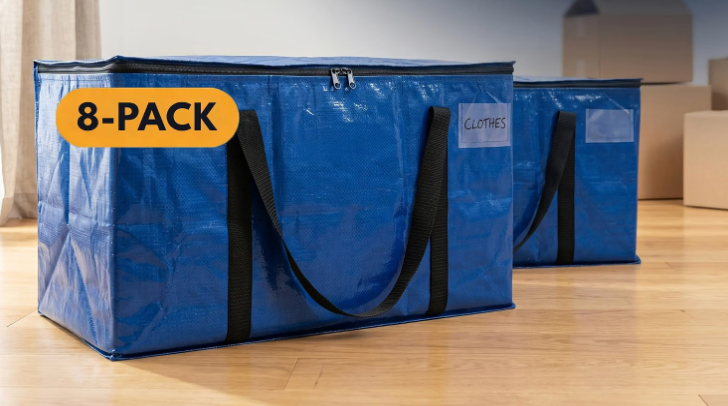 8 Pack Heavy Duty Moving Storage Bags with Zippers