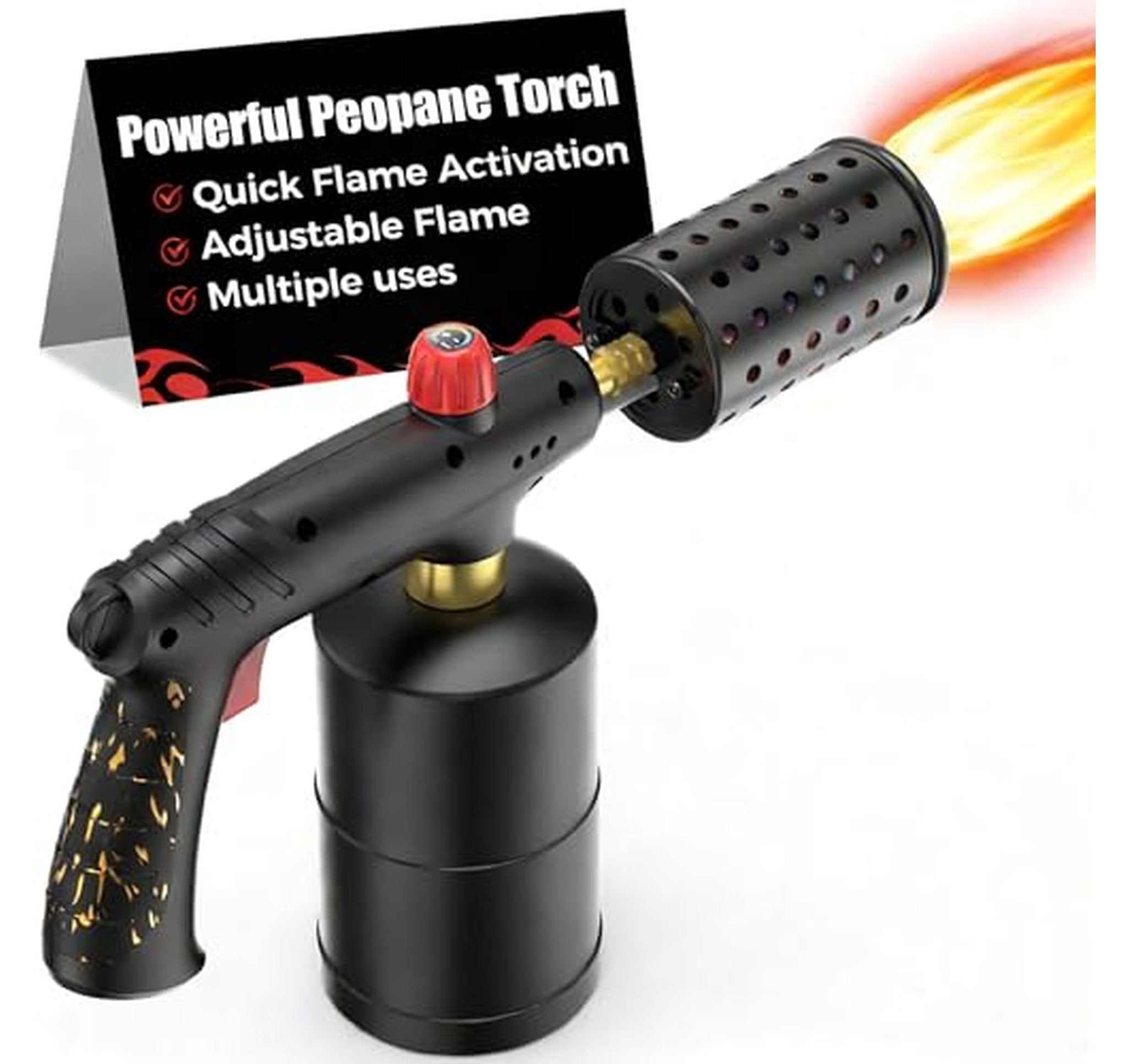 Adjustable Flame Propane Torch Gun with Safety Lock