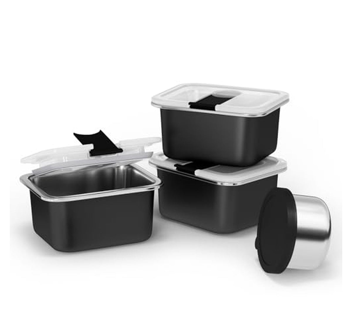3 Pack 12 oz Stainless Steel Snack Containers