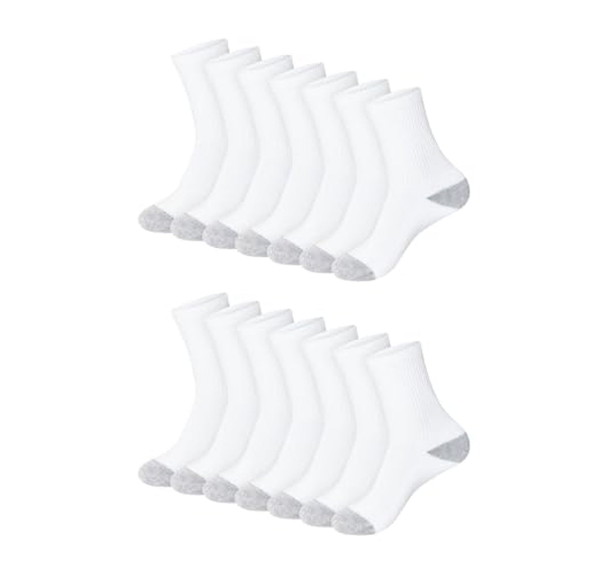14 Pack Hanes Moisture Wicking Crew Socks