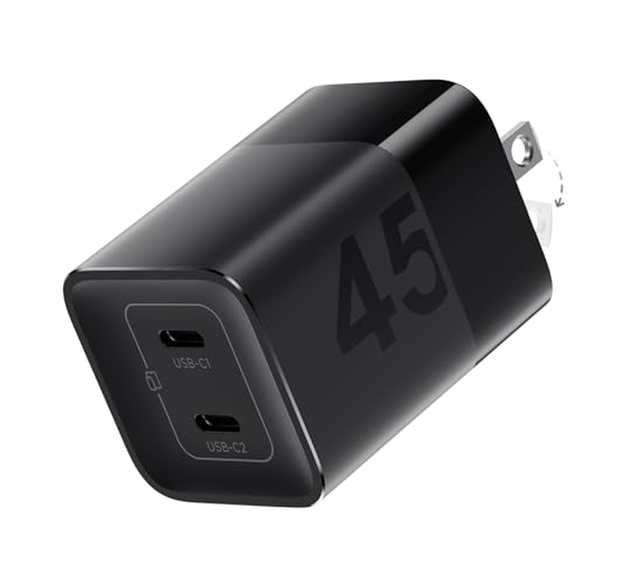 45W GaN Dual USB C Fast Charger Block